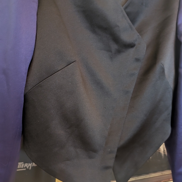 2/$15 RACHEL Rachel Roy Two-Tone Blazer in Black and Purple - Picture 4 of 7